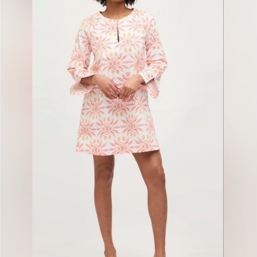 Hill House The Artemis Dress in Orange Shell Mosaic